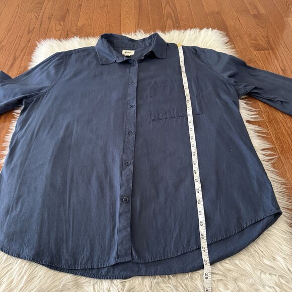 Pact Organic Cotton Shirt Women’s XL Blue Button Down Long Sleeve Pocket Casual - Picture 7 of 9